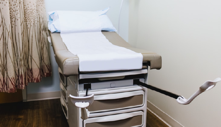 A patients table in a doctors office